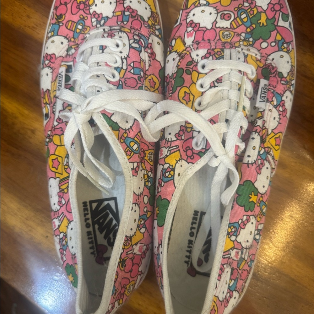Never worn Vans Pink and White Hello Kitty Sneakers